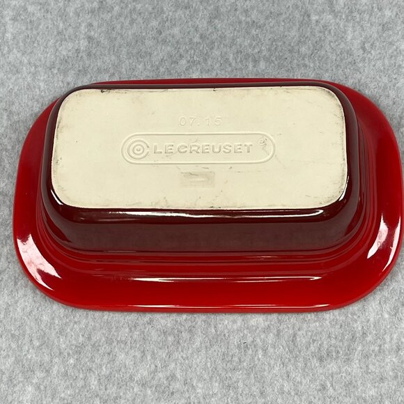 Le Creuset Rectangular Ceramic Casserole Baking Dish Baker 11x7 Red Stoneware - Picture 10 of 10